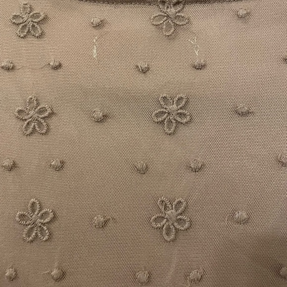 A’reve Modcloth Anthropologie Blush Pink Floral Lace Mesh Crochet Dress size M - Picture 8 of 10